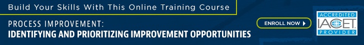 Banner promoting APQC's Process Improvement Online Training Course on a dark blue background