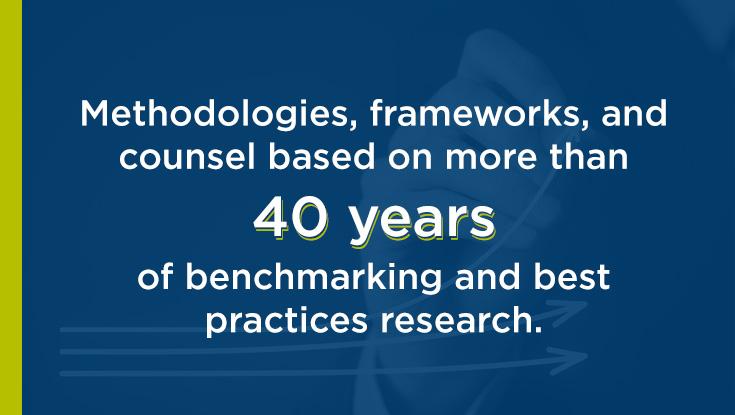 Picture shows that we base our methodologies and frameworks on more than 40 years of experience