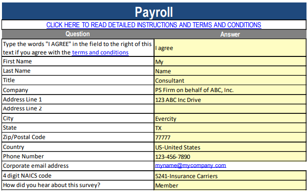 Image showing how to correctly fill out the demographics portion of the APQC OSB surveys