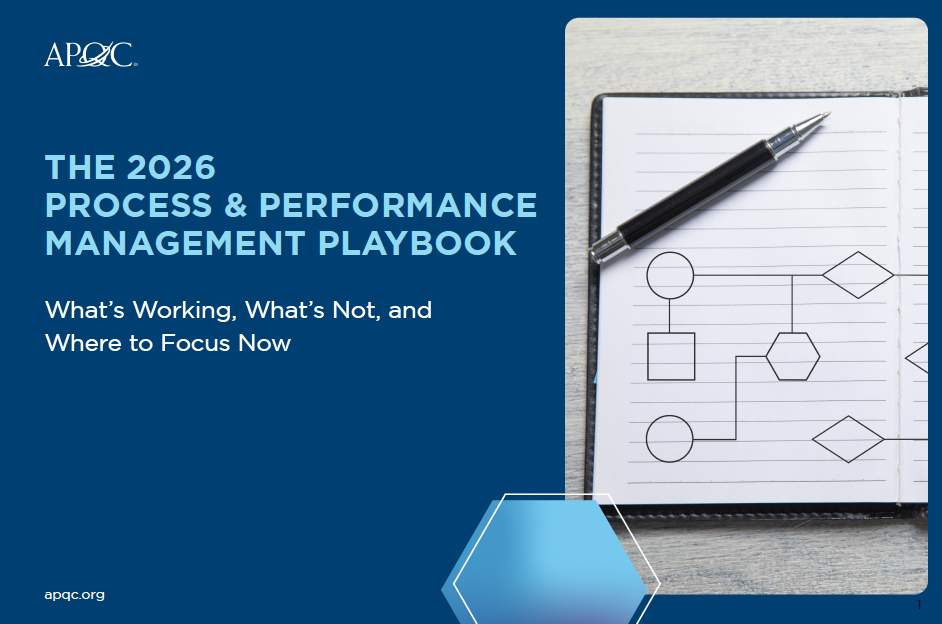 A picture of the cover of the 2026 Process and Performance Management Playbook