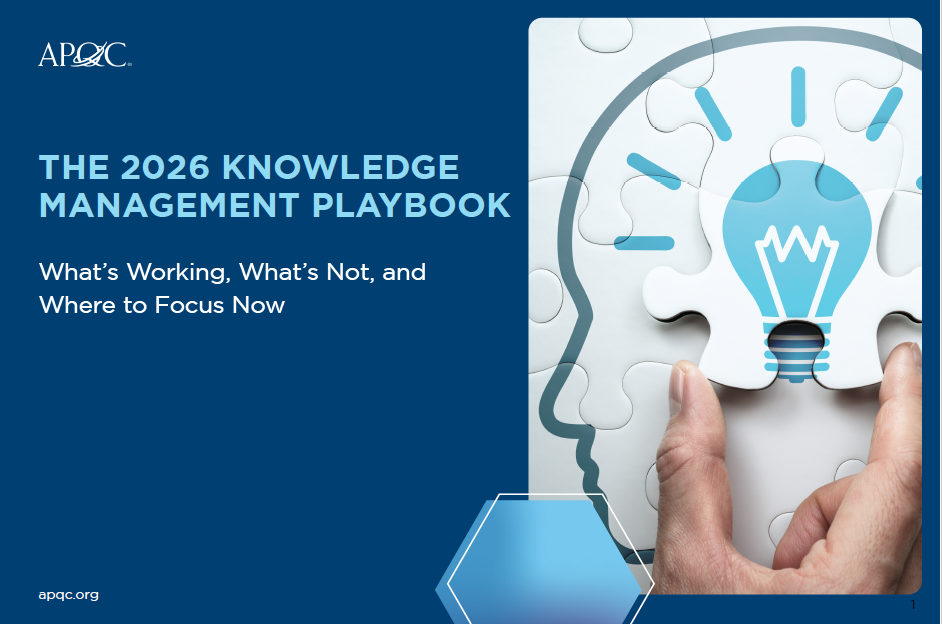 A picture of the cover of the 2026 Knowledge Management Playbook