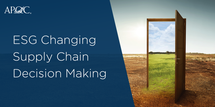 ESG Changing Supply Chain Decision-Making