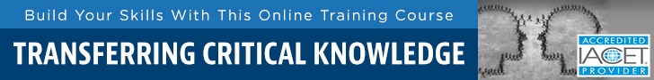 Ad promoting APQC's Transferring Critical Knowledge Online Training Course