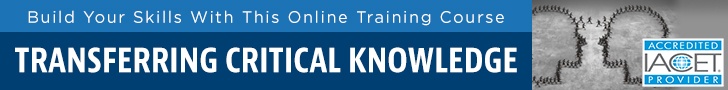 Ad promoting APQC's Transferring Critical Knowledge Online Training Course