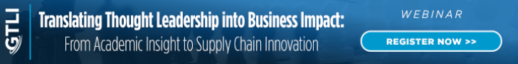 Text that says "Translating Thought Leadership into Business Impact: From Academic Insight to Supply Chain Innovation"