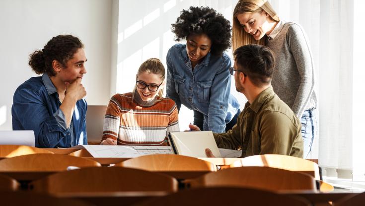 People collaborating around a table