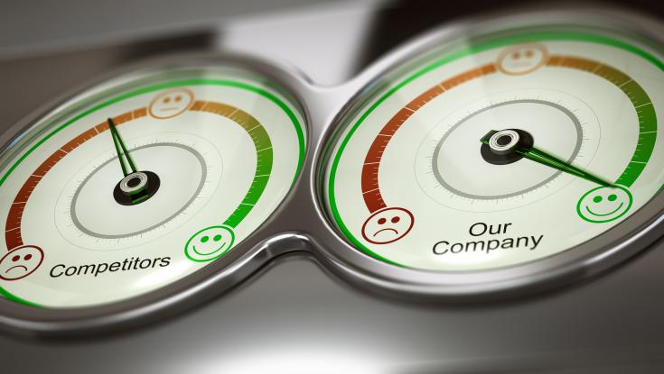 There are two guages and one says competitors and one says our company