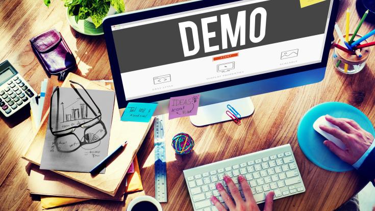Picture of a computer with the word Demo on it