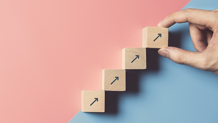 image of steps increasing left to right
