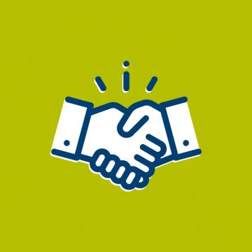 Photo_KM_GettingStartedwithKnowledge_HandshakeIcon Image of two hands shaking