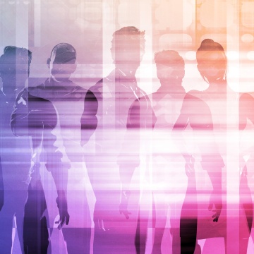 A bunch of employees standing together