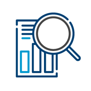 A picture of a magnifying glass looking up close at metrics