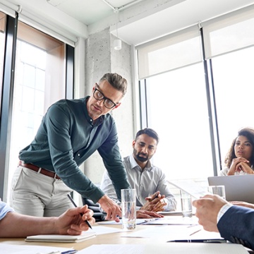 image of business people working collaboratively at a table