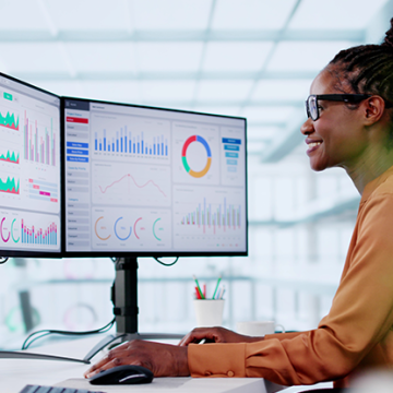 woman at computer, most common KPIs Organizations Are using
