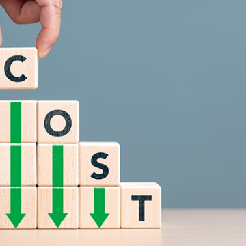 blocks showing the word cost and text How smart organizations reduce cost of financial reporting